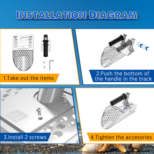 TRVL FIELDER Heavy Duty Sand Scoop for Beach Metal Detecting - Durable Stainless Steel Shovel & Fast Sifting Tool for Beach Finds! Perfect for Treasure Hunters