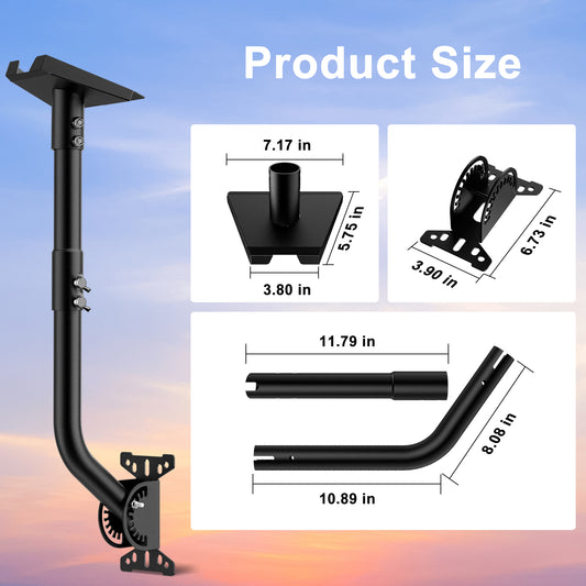 Starlink Gen 3 Mount, Adjustable Starlink Mounting Kit Compatible with Starlink V3 Standard Dish, Starlink Pole Mount+Starlink Gen 3 Pipe Adapter, Starlink V3 Wall Mount/Roof Mount Eave