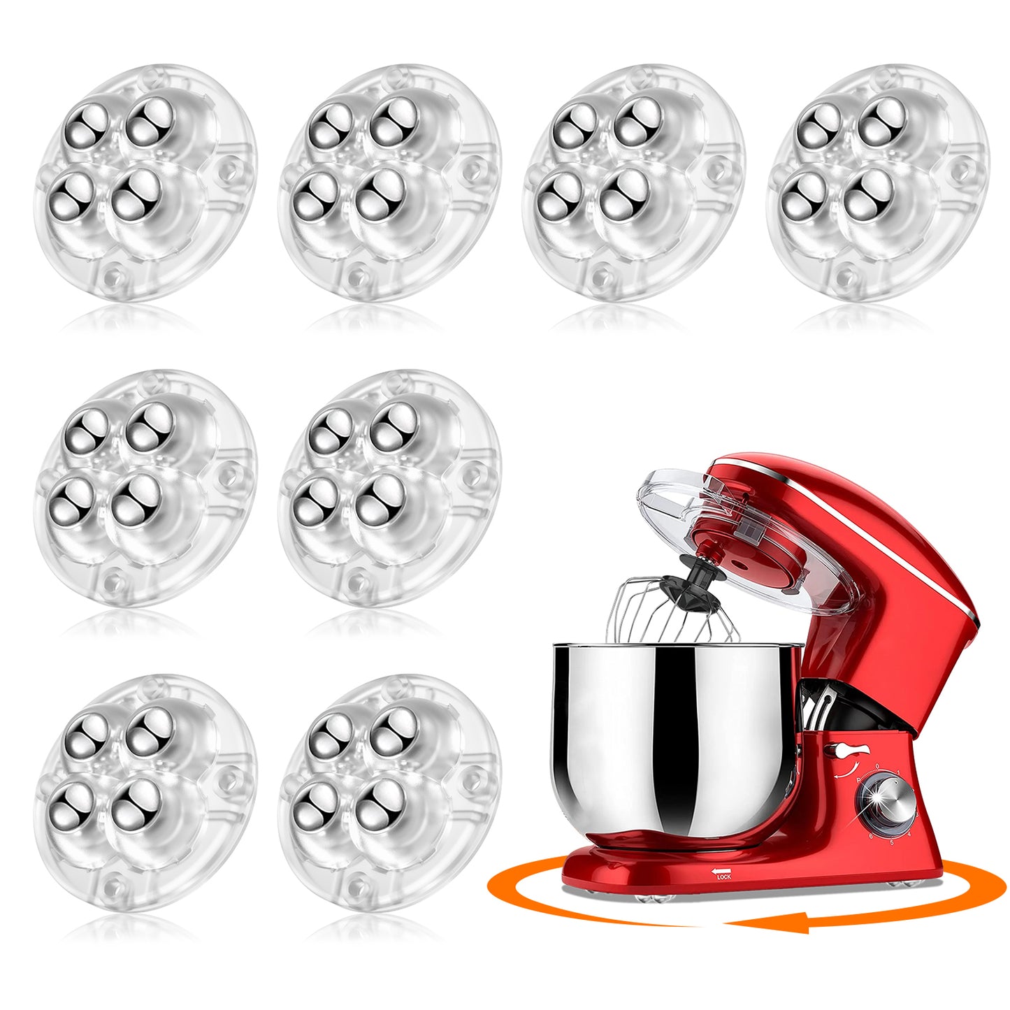 TRVL FIELDER Self Adhesive Caster Wheels - 360°Swivel Universal Wheel,Mini Roller Ball Transfer Bearing for Small Kitchen Appliances,Storage Box,Trash Can