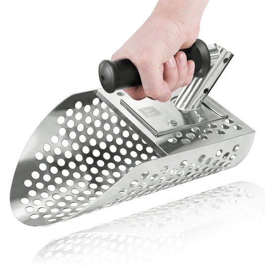 Sand Scoop for Metal Detecting, Metal Detector Shovel, Stainless Steel Metal Detecting Accessories, Beach Sifter Sand Scoops, Digging Tool Fast Sifting Scoopers for Treasure Hunting Backyard