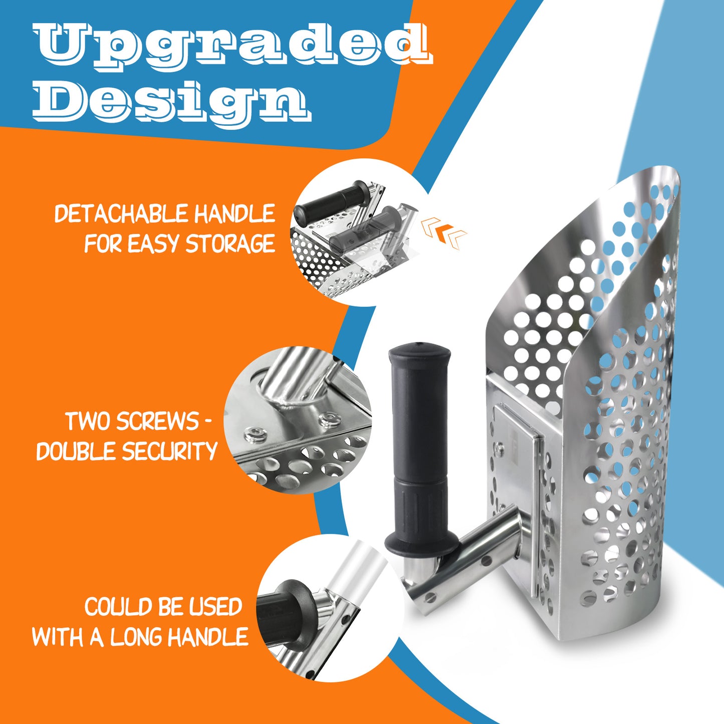 Sand Scoop for Metal Detecting, Metal Detector Shovel, Stainless Steel Metal Detecting Accessories, Beach Sifter Sand Scoops, Digging Tool Fast Sifting Scoopers for Treasure Hunting Backyard