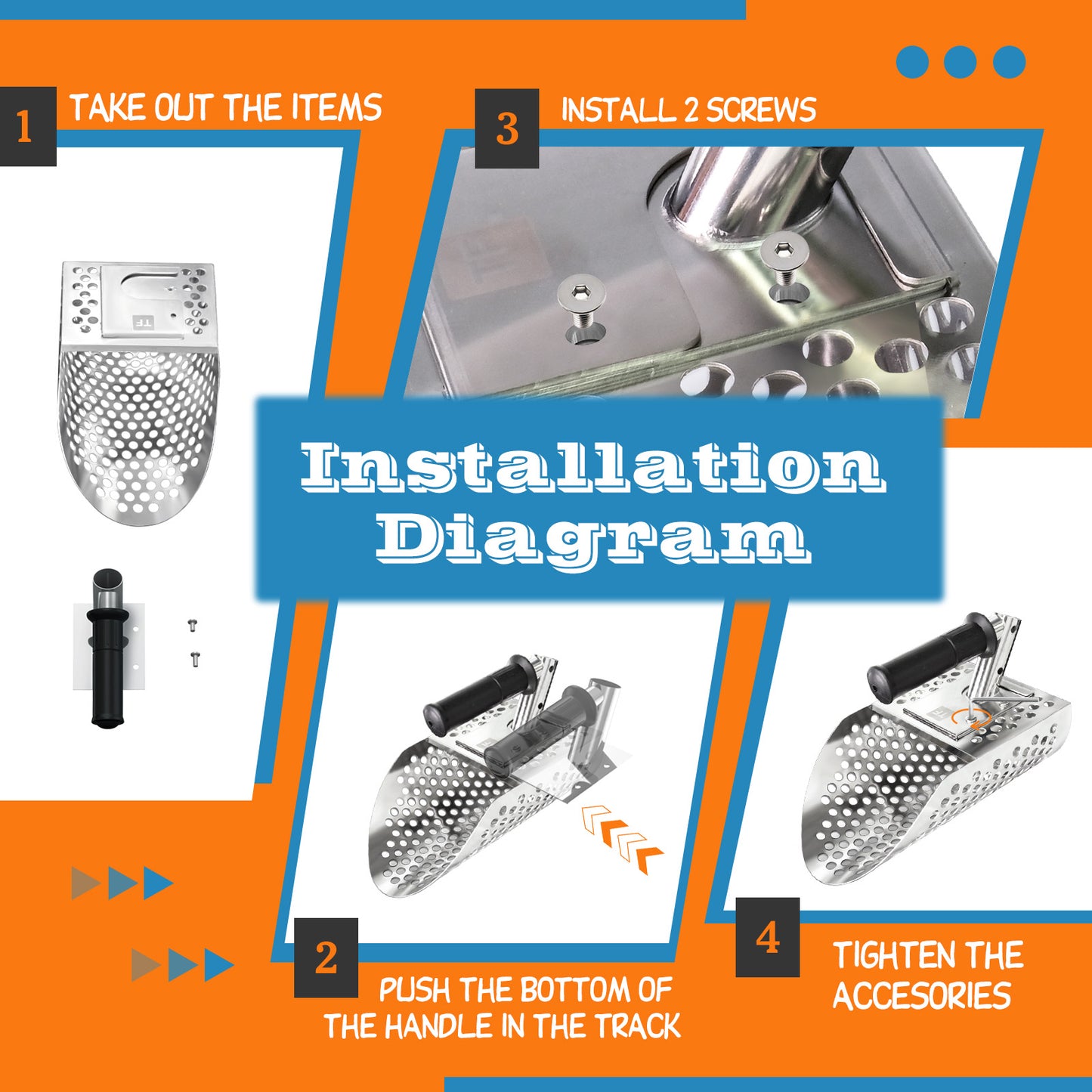 Sand Scoop for Metal Detecting, Metal Detector Shovel, Stainless Steel Metal Detecting Accessories, Beach Sifter Sand Scoops, Digging Tool Fast Sifting Scoopers for Treasure Hunting Backyard