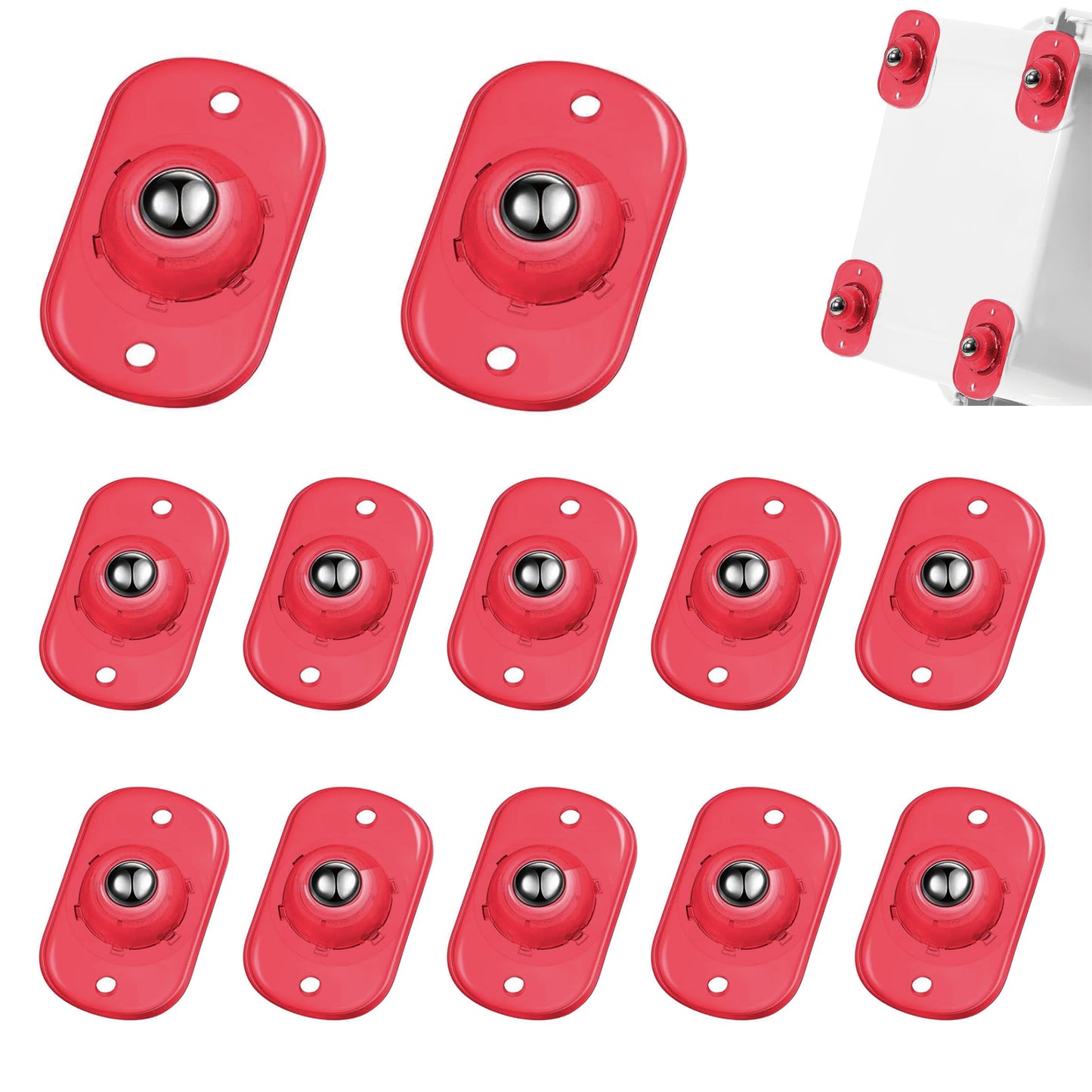 Self Adhesive Caster Wheels,Appliance Rollers for Kitchen Appliances,360°Swivel Mini Universal Wheel Roller Casters,Sticky Pulley for Trash Can,Storage Box,Small Furniture