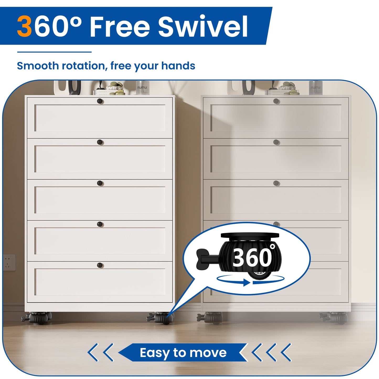 Self Adhesive Caster Wheels,Appliance Rollers for Kitchen Appliances,360°Swivel Stem Casters Universal Steel Wheel with Brake for Small Furniture,Trash Can (Black,Black Caster,8 PCS)