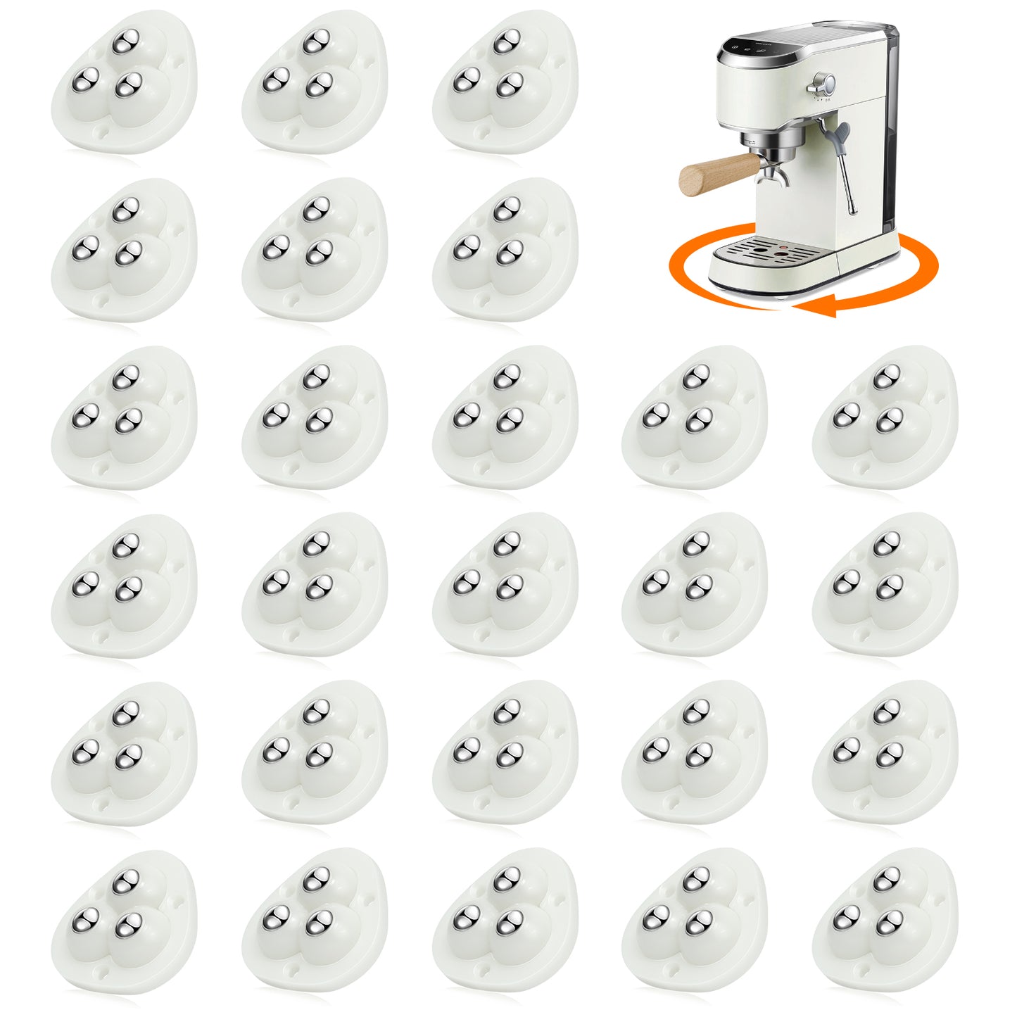 TRVL FIELDER Self Adhesive Caster Wheels - 360°Swivel Universal Wheel,Mini Roller Ball Transfer Bearing for Small Kitchen Appliances,Storage Box,Trash Can