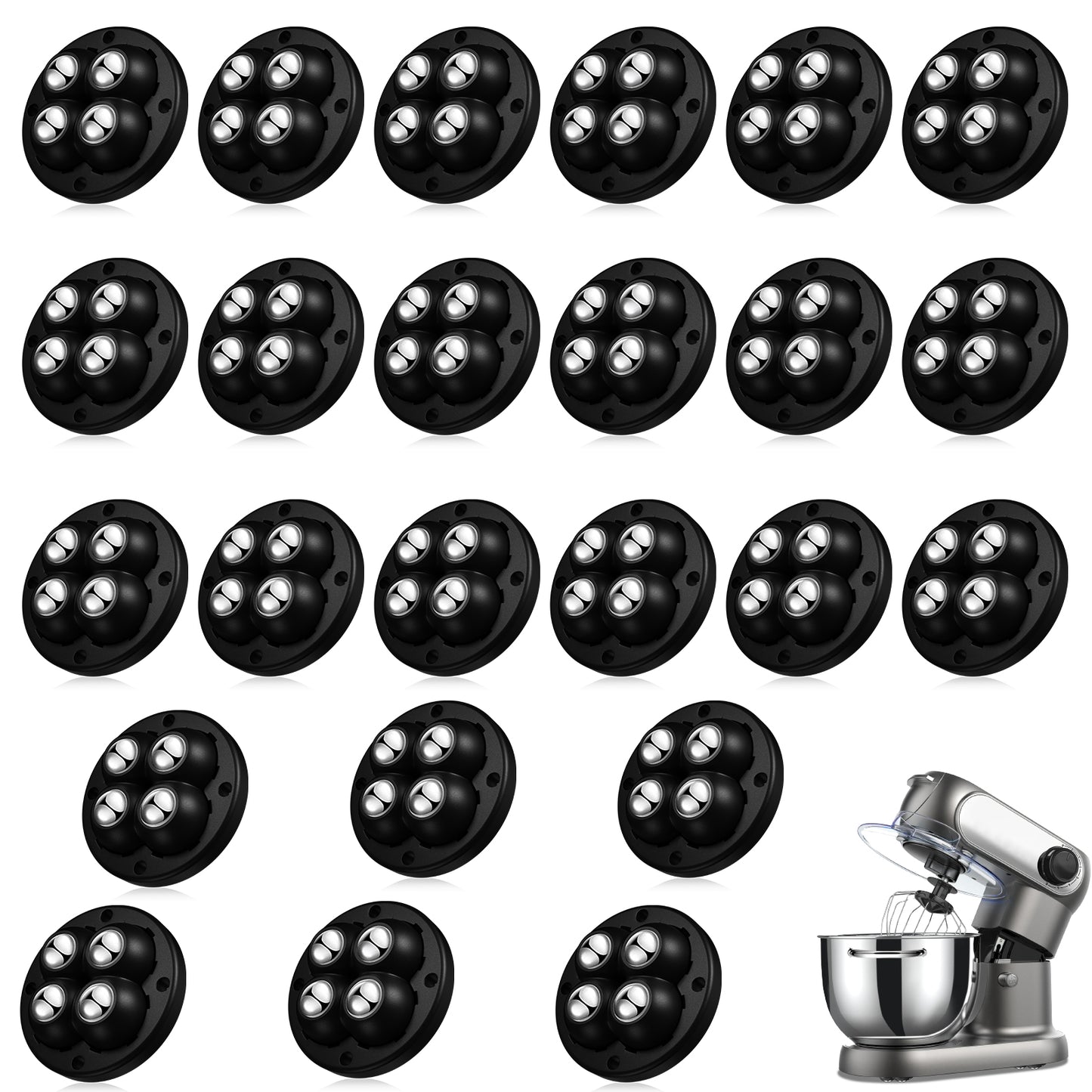 TRVL FIELDER Self Adhesive Caster Wheels - 360°Swivel Universal Wheel,Mini Roller Ball Transfer Bearing for Small Kitchen Appliances,Storage Box,Trash Can