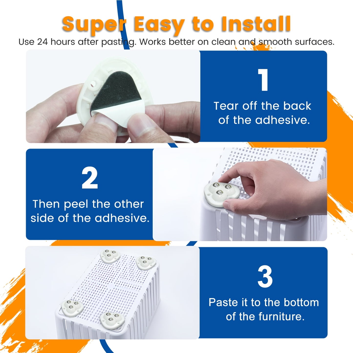 Self Adhesive Caster Wheels,Appliance Rollers for Kitchen Appliances,360°Swivel Mini Universal Wheel Roller Casters for Storage Box,Small Furniture (White,with 3 Ball Bearings,8 PCS)
