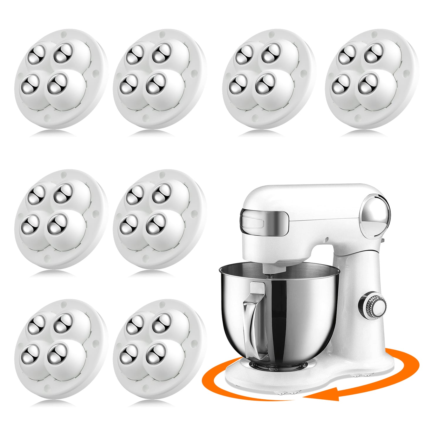 TRVL FIELDER Self Adhesive Caster Wheels - 360°Swivel Universal Wheel,Mini Roller Ball Transfer Bearing for Small Kitchen Appliances,Storage Box,Trash Can