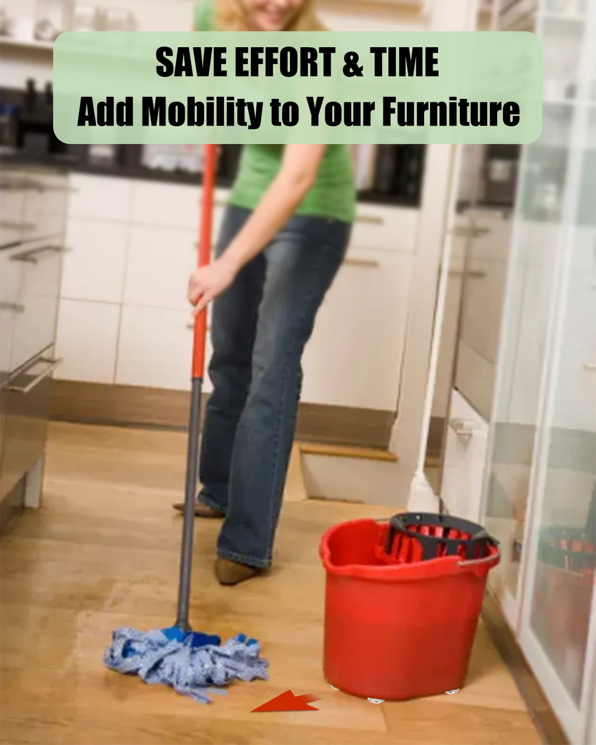 Self Adhesive Caster Wheels,Appliance Rollers for Kitchen Appliances,360°Swivel Mini Universal Wheel Roller Casters for Storage Box,Small Furniture (with 4 Ball Bearings,Clear,4 PCS)