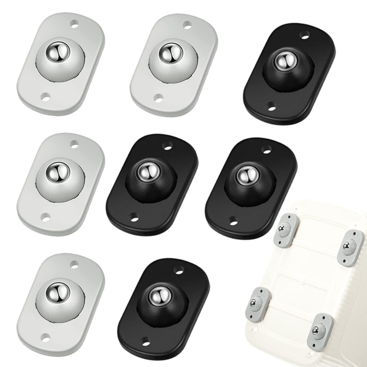 Self Adhesive Caster Wheels,Appliance Rollers for Kitchen Appliances,360°Swivel Mini Universal Wheel Roller Casters,Sticky Pulley for Trash Can,Storage Box,Small Furniture