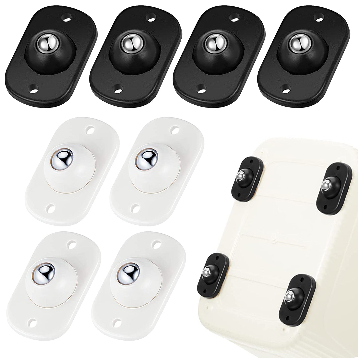 Self Adhesive Caster Wheels,Appliance Rollers for Kitchen Appliances,360°Swivel Mini Universal Wheel Roller Casters,Sticky Pulley for Trash Can,Storage Box,Small Furniture