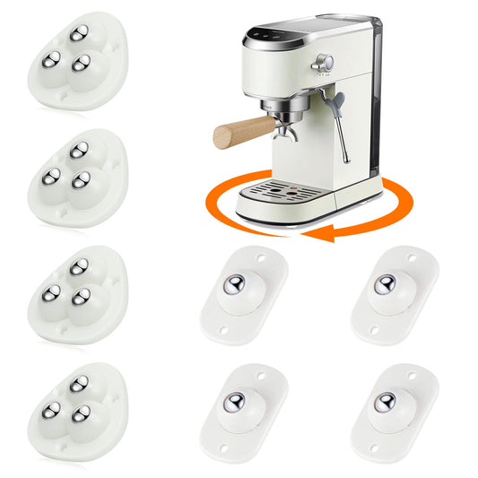 Self Adhesive Caster Wheels,Appliance Rollers for Kitchen Appliances,360°Swivel Mini Universal Wheel Roller Casters for Storage Box,Small Furniture (White,with 3 Ball Bearings,8 PCS)