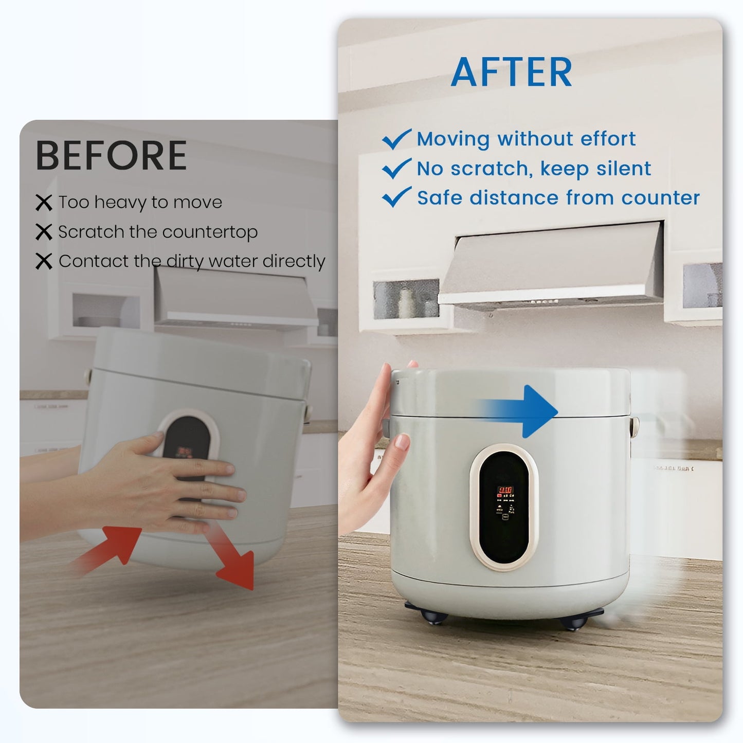 Self Adhesive Caster Wheels,Appliance Rollers for Kitchen Appliances,360°Swivel Mini Universal Wheel Roller Casters,Sticky Pulley for Trash Can,Storage Box,Small Furniture (8,Black-Swivel)